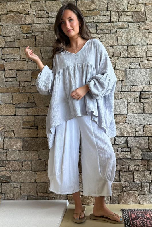 Suri Cushion Cotton Artist Smock Pearl